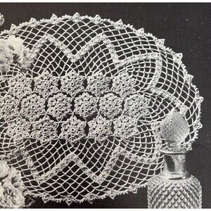 Vintage 1950's Crochet Knit Doily Pattern MIDSUMMER MEADOW Tatted 14"